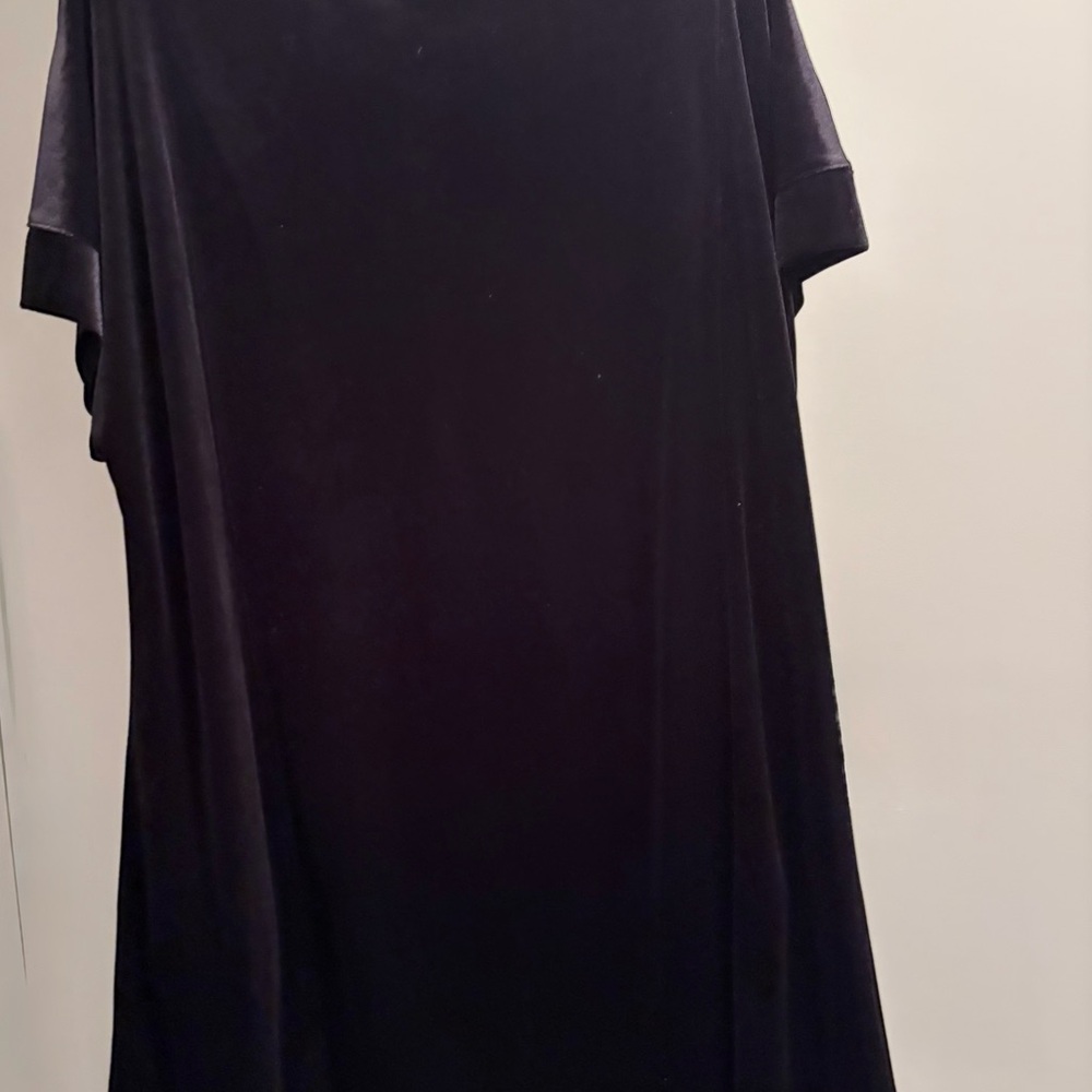 Elegant Black Velvet Dress w/Black Flats